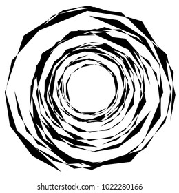 Geometric radial element. Abstract concentric, radial geometric motif