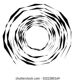 Geometric radial element. Abstract concentric, radial geometric motif