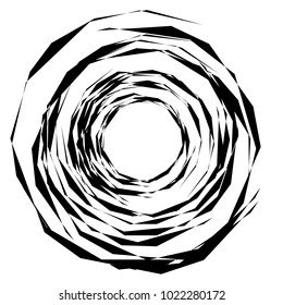 Geometric radial element. Abstract concentric, radial geometric motif