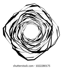 Geometric radial element. Abstract concentric, radial geometric motif