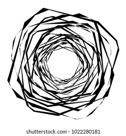 Geometric radial element. Abstract concentric, radial geometric motif