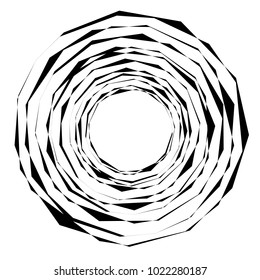 Geometric radial element. Abstract concentric, radial geometric motif