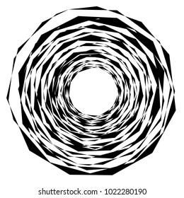 Geometric radial element. Abstract concentric, radial geometric motif