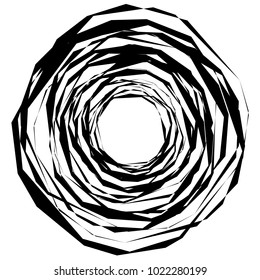 Geometric radial element. Abstract concentric, radial geometric motif