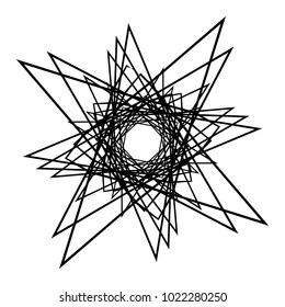 Geometric radial element. Abstract concentric, radial geometric motif