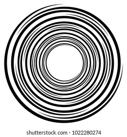 Geometric radial element. Abstract concentric, radial geometric motif