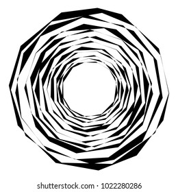 Geometric radial element. Abstract concentric, radial geometric motif