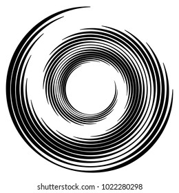 Geometric radial element. Abstract concentric, radial geometric motif