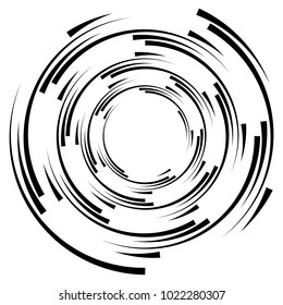 Geometric radial element. Abstract concentric, radial geometric motif