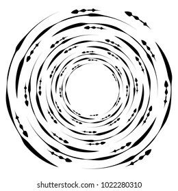 Geometric radial element. Abstract concentric, radial geometric motif