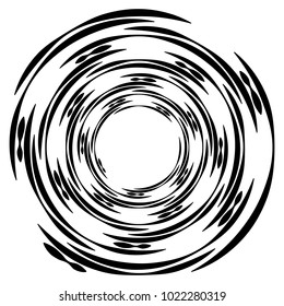 Geometric radial element. Abstract concentric, radial geometric motif