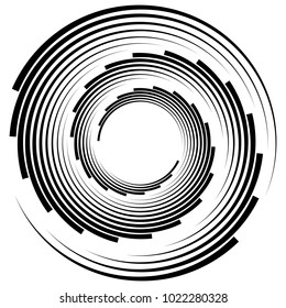 Geometric radial element. Abstract concentric, radial geometric motif