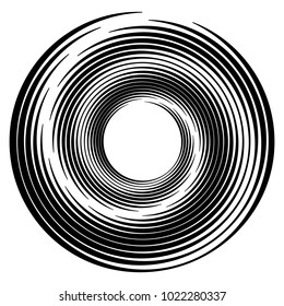 Geometric radial element. Abstract concentric, radial geometric motif