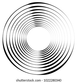 Geometric radial element. Abstract concentric, radial geometric motif