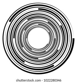 Geometric radial element. Abstract concentric, radial geometric motif