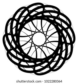Geometric radial element. Abstract concentric, radial geometric motif