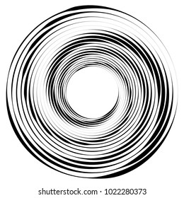 Geometric radial element. Abstract concentric, radial geometric motif