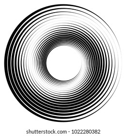 Geometric radial element. Abstract concentric, radial geometric motif