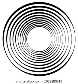 Geometric radial element. Abstract concentric, radial geometric motif