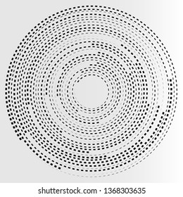 Geometric radial element. Abstract concentric, radial geometric motif. Vector illustration.