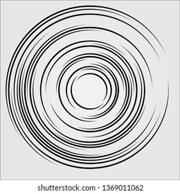 Geometric radial element. Abstract concentric, radial geometric motif. Vector illustration.