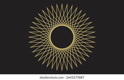 Geometric radial pattern, Abstract line art, Spiral vector design, Symmetrical circular shape, Modern minimal background