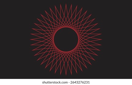 Geometric radial pattern, Abstract line art, Spiral vector design, Symmetrical circular shape, Modern minimal background