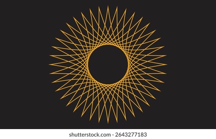 Geometric radial pattern, Abstract line art, Spiral vector design, Symmetrical circular shape, Modern minimal background