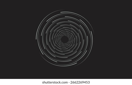 Padrão radial geométrico, Arte de linha abstrata, Projeto de vetor espiral, Forma circular simétrica, Fundo mínimo moderno