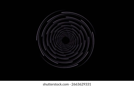 Padrão radial geométrico, Arte de linha abstrata, Projeto de vetor espiral, Forma circular simétrica, Fundo mínimo moderno