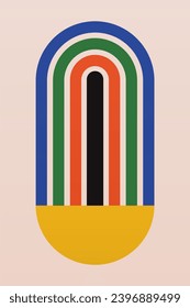 Geometrischer Regenbogen-Hintergrund. Moderne Regenbogenhintergrund-Illustration aus dem Mittelalter