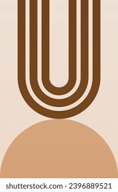 Fondo geométrico del arco iris. Ilustración de fondo del arco iris moderno de mediados de siglo