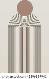Fondo geométrico del arco iris. Ilustración de fondo del arco iris moderno de mediados de siglo