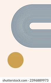 Fondo geométrico del arco iris. Ilustración de fondo del arco iris moderno de mediados de siglo