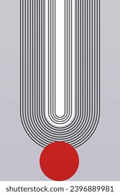 Fondo geométrico del arco iris. Ilustración de fondo del arco iris moderno de mediados de siglo