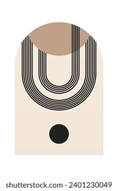 Fondo geométrico del arco iris. Ilustración de fondo del arco iris moderno de mediados de siglo