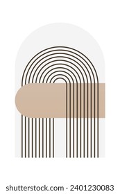 Fondo geométrico del arco iris. Ilustración de fondo del arco iris moderno de mediados de siglo