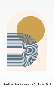 Fondo geométrico del arco iris. Ilustración de fondo del arco iris moderno de mediados de siglo