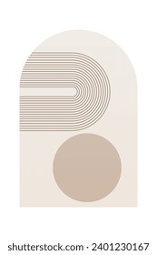 Geometric Rainbow Arches Background. Mid Century Modern Rainbow Background Illustration