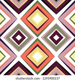 Geometric rainbow seamless pattern. Simple regular color spectrum background. Vector illustration