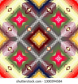 Geometric rainbow seamless pattern. Simple regular color spectrum background. Vector illustration