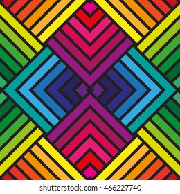 Geometric rainbow seamless pattern. Simple regular color spectrum background. Vector illustration