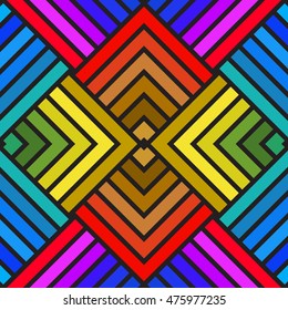 Geometric rainbow seamless pattern. Simple regular color spectrum background. Vector illustration