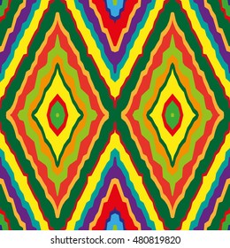 Geometric rainbow seamless pattern. Simple regular color spectrum background. Vector illustration