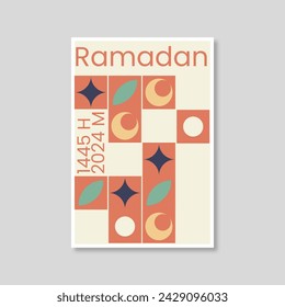 Geometric ramadan pattern minimalist flat background vector
