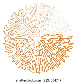 Geometric, random circular element. Abstract angular circle shape 