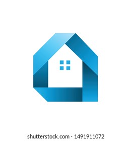 geometric real estate icon for business.modern design