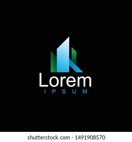 geometric real estate logo for business.modern design
