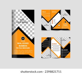 Geometric Real estate Tri fold brochure template design