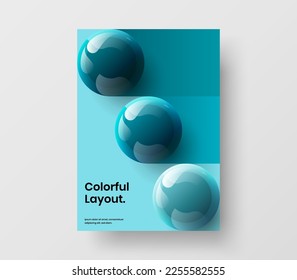 Diseño de bolas postales geométricas y realistas. Informe anual de moda A4 ilustración de diseño vectorial.